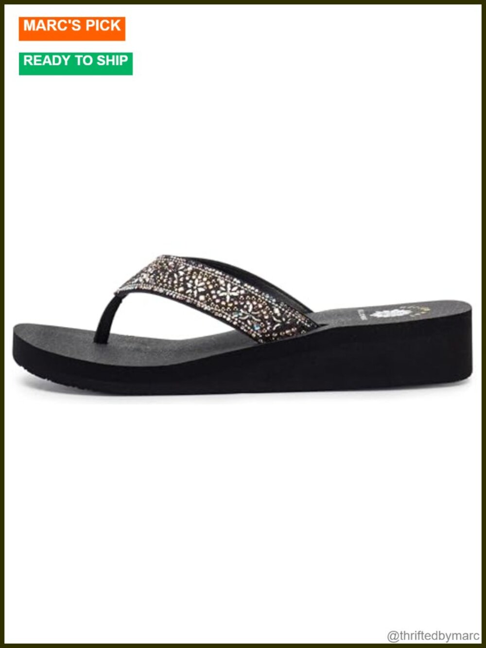 Floral Rhinestone Sandals Women's Dressy Slip On Flat Sandals